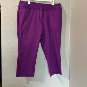 Worthington Purple Modern Fit CAPRIS Size 14 Pocket Career Stretch